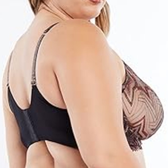 Savage X Fenty Plus Size Shining Star Unlined Demi Bra Metallic Lace Mesh 44D - Picture 14 of 16